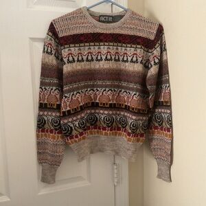 ACT III Women's Multicolor Crew Neck Sweater